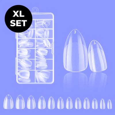Renalux - Nageltips Oval - Nageltips voor Gelnagels - Nageltips Naturel - Nageltips Transparant Set - Nepnagels - Kunstnagels - Plaknagels - Press On Nails - 120 Stuks