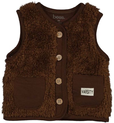 BESS Gilet teddy walnut maat 68
