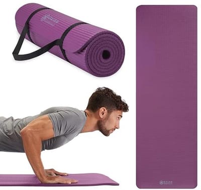 Dikke Yogamat voor Yoga en Fitness met Draagriem - 182 cm x 61 cm