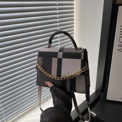 Petit sac carré pour femme, sac à bandoulière simple et polyvalent, design de niche, pour l'automne gray
