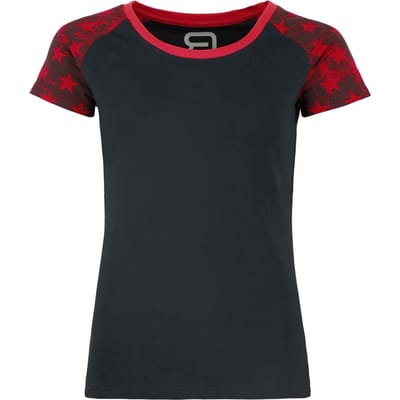 R.E.D. by EMP T-shirt - T-shirt met raglanmouwen - S tot XL - voor Vrouwen - zwart-rood
