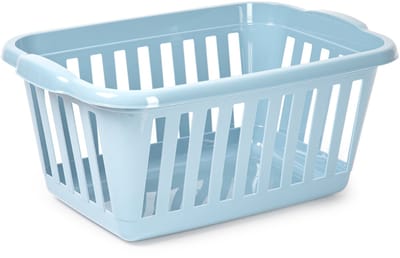 Plasticforte Wasmand - blauw - kunststof - 40 liter - 60 x 40 x 26 cm - manden voor wasgoed - huishouden - opbergmand