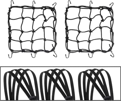 Vijf stuks elastische spanbanden met haken voor het veilig vastzetten van bagage op fietsen en motoren, ideaal voor expander netten en luggage tensioners