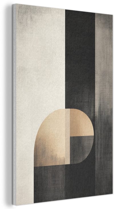 Akoestisch wandpaneel 40x60 cm - Vilt schilderij Vormen - Modern - Zwart - Akoestische panelen - Geluidsdempende wanddecoratie - Geluidsisolatie woonkamer - Muurdecoratie geluidspanelen