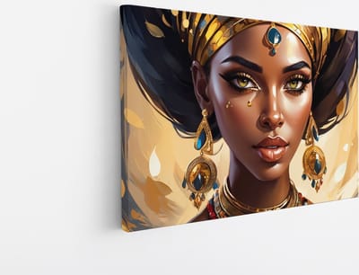 Saammp Canvas Schilderij - Abstract - Portret - Vrouw - Kleurrijk - 30x20 - Foto op canvas - Wanddecoratie - Muurdecoratie Woonkamer - Slaapkamer decoratie - Canvas Print