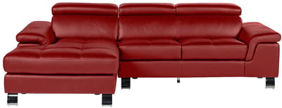 Vente-unique Hoekbank van leer MISHIMA - Rood - Hoek links