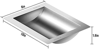 Kassalade Inzetbak - Geldlade Organizer - Geld Verwerken - Roestvrij Staal - 30.5 x 25.4 cm - Zilver