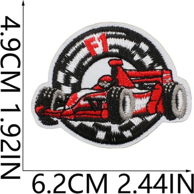 Cartoon Auto Borduurstof Sticker Strijken Race Computer Borduur Patch Sticker Vlam Wieldecoratie voor Kleding Tas No. 5_3 pieces
