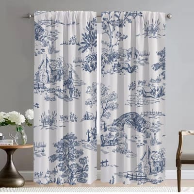 Keukengordijnen voor Woonkamer Toile De Jouy Home Interieur Gordijnen 2 Stuks Raamgordijn Scheidingswand Halloween Decoratie W50xH70cmx2pcs-CL gray
