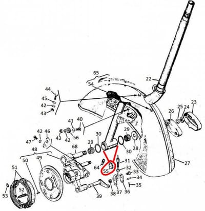 Joint axe basculeur roue avant RMS pour scooter Piaggio 90 Vespa 1963 à 1988