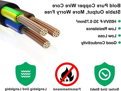 Kabel IEC C13 naar C14, 10A, 250V, 90 graden, geschikt voor computer, monitor, printer en UPS (0,5 m)