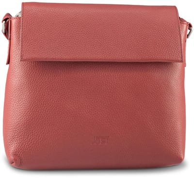 JOST Leren Schoudertas Vika Shoulder Bag Red Donkerrood