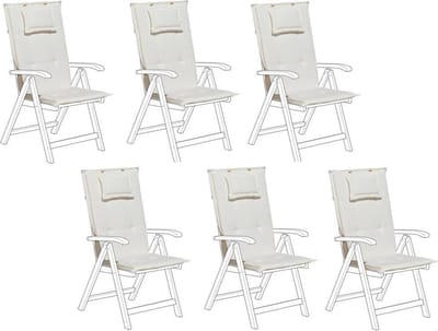 TOSCANA/JAVA - Tuinkussen set van 6 - Wit - 50 x 70 cm - Polyester