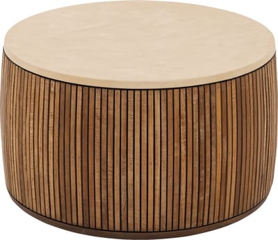 Goossens Nova Salontafel - Mortex - 60 x 35 x 60 cm - Rond - beige