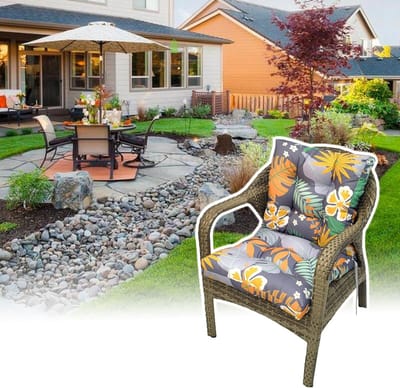 Stoelkussens Hoge Rug - Zitkussens Loungestoel - Buiten Ontspannen - Waterdicht Weerbestendig - 106x53x10 cm - Bloem van morgen