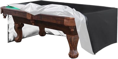9ft Zwart Waterdicht Biljart Tafel Stofkap Stofdicht Biljart UV Bestand Pool Tafelhoes Opgewaardeerd Scheurbestendig voor Tuinmeubilair