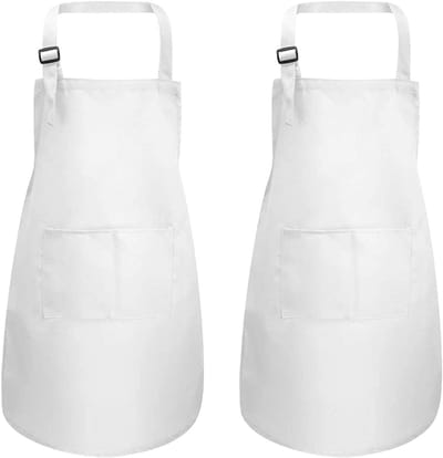 Set van 2 Kinderschorten - Verstelbare Schorten voor Koken, Bakken en Schilderen met 2 Zakjes voor Kinderen (4-13 Jaar)