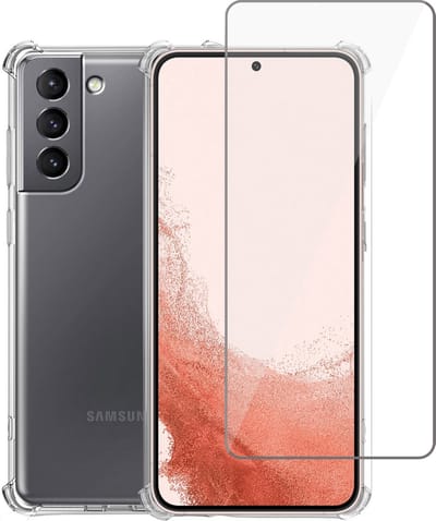 Hoesje geschikt voor Samsung S22 + Screenprotector – Tempered Glass -Extreme Shock Case Transparant