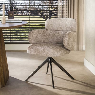 Hoyz Collection - Eetkamerstoel Flex - Beige - 63x64x83 cm - Set van 2
