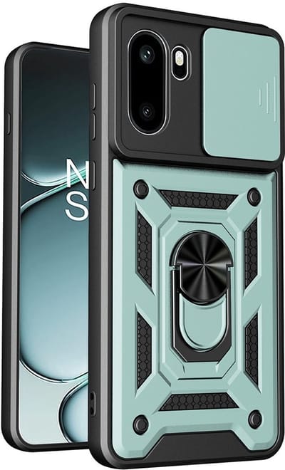 Coverup Hoesje - Geschikt voor OnePlus 15R Hoesje - Coverup Armor Ring Kickstand Back Cover met Camera Shield - Groen