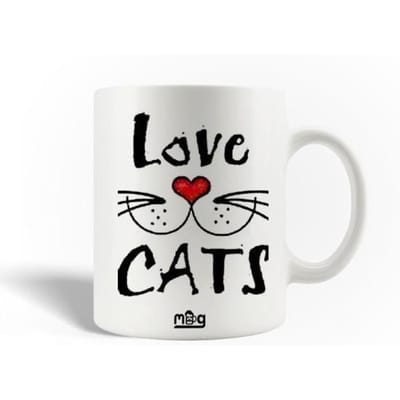 Mug en Céramique Citation Love Cats Aimer les chats
