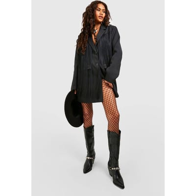 boohoo Dames Enkele visnetpanty's | Zwart