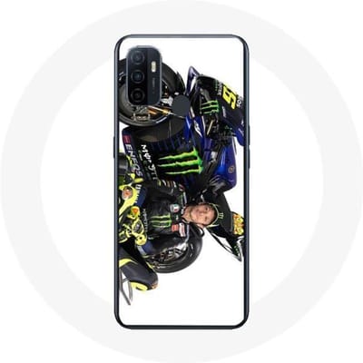 Coque - Valentino Rossi - Oppo A53 - Souple - Protection - Pilote de vitesse blanc