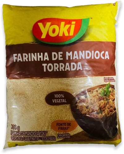 Yoki Farinha de Mandioca Isntrea Crua 500g - Rauwe cassavebloem voor de Braziliaanse keuken, glutenvrij, veelzijdig voor brood, cake, pudding en hartige gerechten Torrada met Kajal Sticker