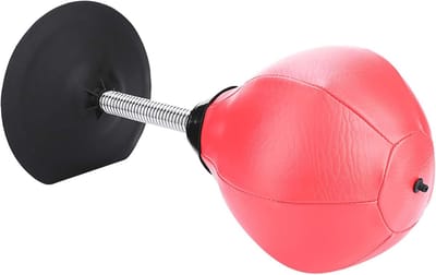 Desktop Bokszak - Bokssnelheid Bal - Stress Verlichten - Snelle Terugkeer Veer - 19.99 x 19.99 x 11 cm - Rood