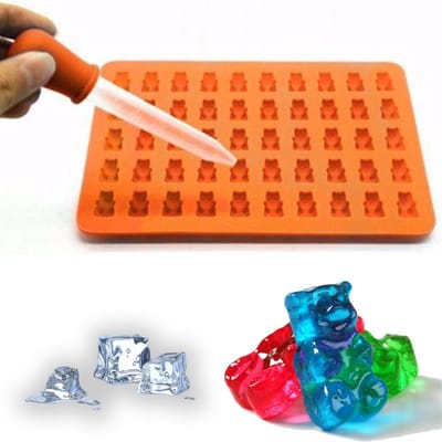 BukkitBow - Siliconen Gummy Bear Mal – Chocoladevorm – Gelatine vorm – Snoep Maker – Ijsvormpjes – Gelei mal - ORANJE
