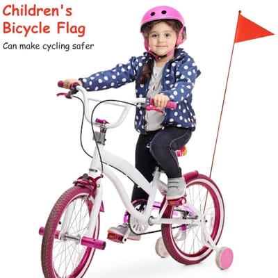 Ensemble de Drapeaux de Sécurité pour Enfants VTT Mât de Drapeau de Sécurité Drapeau Triangulaire de Sécurité avec Support de Montage