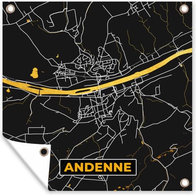 Tuin poster Ardenne - Plattegrond - Stadskaart - Kaart - Goud - 200x200 cm - Tuindoek
