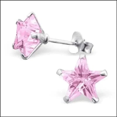Aramat Jewels | Oorbellen | Zilveren Zirkonia Ster Oorstekers – Meerdere Kleuren & Maten 925 Zilver | 7mm / Zwart | | | Zilver | Kinderen, Volwassenen | Verkleurd niet