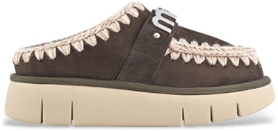 Mou Bounce Clog Metal Logo Pantoffels Dames - Sloffen - Bruin - Maat 37