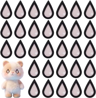 150 Paar Vilten Ogen in Druppelvorm voor Knutselwerk, Pluche Dieren en Gehaakte Creaties - Perfect voor DIY Projecten en Ambachten