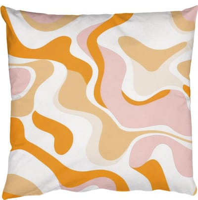 Sierkussens - Kussentjes Woonkamer - 50x50 cm - Abstract - Golvend - Oranje