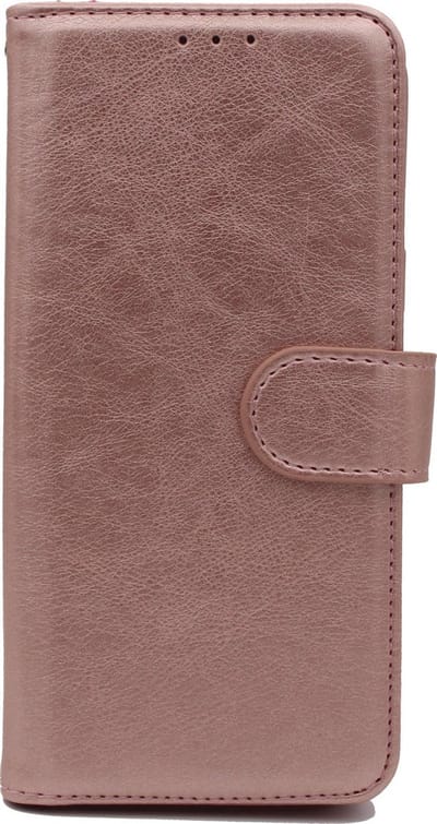 HB Hoesje Geschikt voor Apple iPhone 12 & 12 Pro Rosegoud - Luxe Kunstlederen Portemonnee Book Case