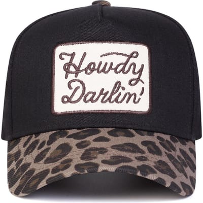 Unisex Howdy Darlin Letter Borduur Baseballpetten Lente En Herfst Buiten Verstelbare Casual Petten Zonbescherming Pet Sportpet zwart