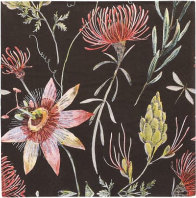 10x 20 Servetten 3-laags 1/4 vouw 33 cm x 33 cm Flowers