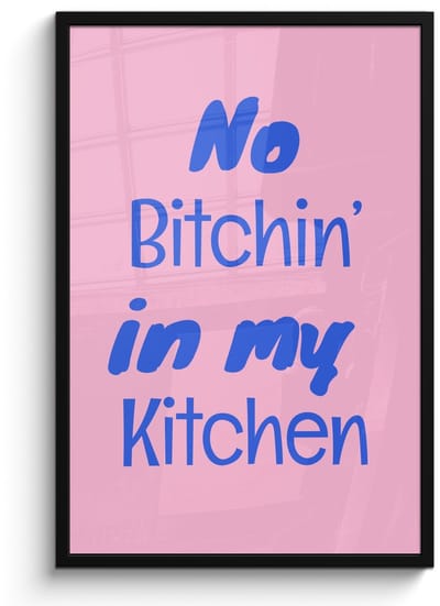 Poster in lijst - Fotolijst 60x90 cm - Posters - Quote - Blauw - Lettertype - Keuken - Posterlijst zwart - Decoratie - Wanddecoratie woonkamer - Muurdecoratie slaapkamer