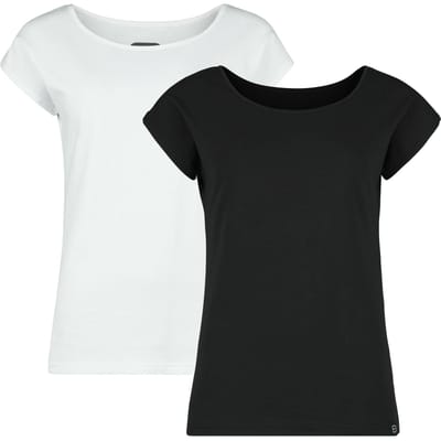 R.E.D. by EMP T-shirt - T-shirts (Set van 2) - S tot XXL - voor Vrouwen - zwart-wit