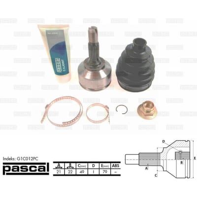Homokineet reparatie set, aandrijfas PASCAL G1C012PC