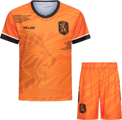 Oranje Voetbaltenue Nederlands Elftal Voetbalshirt & Broekje – EK/WK Leeuwinnen en Leeuwen – Baby t/m Volwassen Maten – Nieuw Design - Maat L