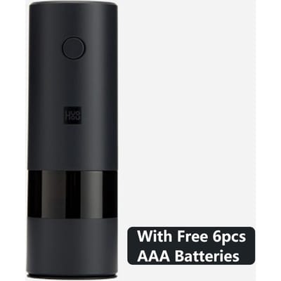 Xiaomi Huohou Elektrische Automatische Molen Peper- en Zoutmolen LED-licht 5 Modi Peper Spice Graan Porselein Slijpen Kernmolen Keuken zwart