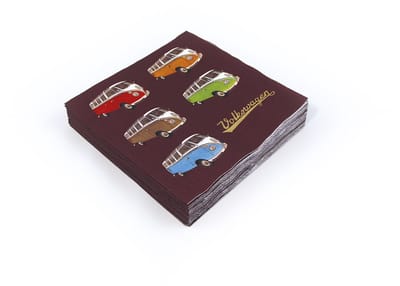 BRISA VW Collection - Stijlvolle & praktische Volkswagen VW T1 Bulli Bus- servetten met motief, keukengerei, keukendoeken (20 st. 16,5x16,5x3 cm 3-laags)
