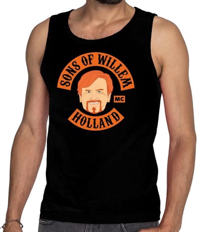 Sons of Willem tanktop / mouwloos shirt zwart heren - Koningsdag kleding S