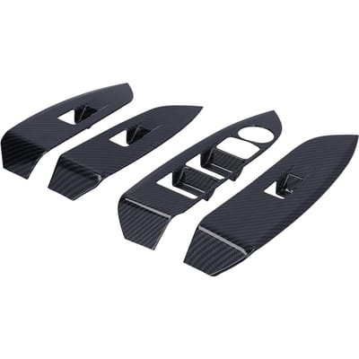 4 STUKS Raamschakelaar Paneelafdekking Koolstofvezel Vervanging voor Mazda CX‑3 CX3 2016‑2021 black