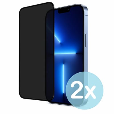 Privacy Screenprotector Geschikt voor iPhone 13 Pro Max – Anti-Gluren – Krasbestendig Gehard Glas 9H – Volledige Dekking – 2-Pack – FuturiQ