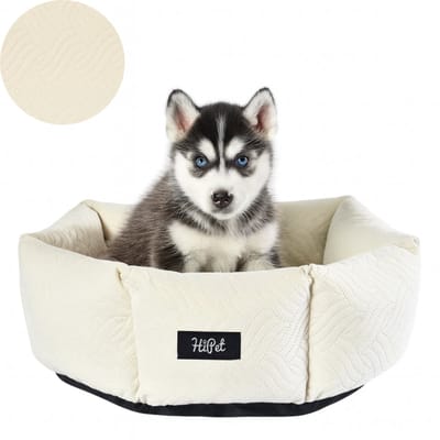HiPet® Hondenmand / Hondenkussen – Kattenmand / Hondenbed Met Waterdichte stof (57x52x17 cm) - Beige