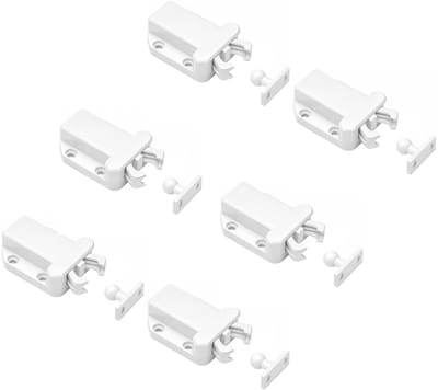 6 stuks Push-Open-sluitingen, wit